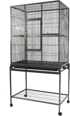 A&E Cage Company Flight Bird Cage With Stand - Black - 31 X 20 In