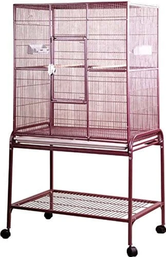 A&E Cage Company Flight Bird Cage With Stand - Burgundy - 32 X 21 X 63 In 3 A&E Cage Company Flight Bird Cage With Stand - Burgundy - 32 X 21 X 63 In