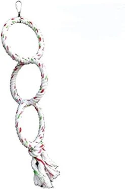 A&E Cage Company Happy Beaks Triple Ring Rope Bird Swing - .55 X 5.12 X 19.69