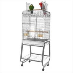 A&E Cage Company Open Flat Top Bird Cage With Removable Stand - White - 22 X 18 X 61 In