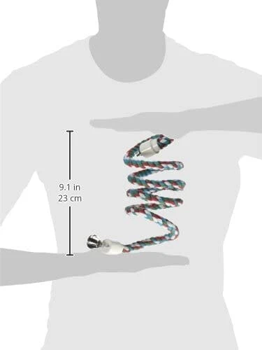 A&E Cage Happy Beaks Cotton Rope Boing With Bell Bird Toy - .5 X 52 In 3 A&E Cage Happy Beaks Cotton Rope Boing With Bell Bird Toy - .5 X 52 In