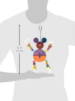 A&E Cage Happy Beaks Crazy Wooden Mouse Wood Bird Toy - 9 X 11.8 In