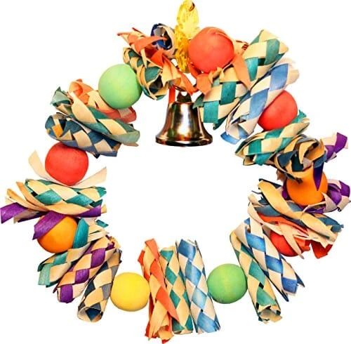 A&E Cage Happy Beaks Fiesta Wreath Bird Toy - 9 X 7 X 2 In 3 A&E Cage Happy Beaks Fiesta Wreath Bird Toy - 9 X 7 X 2 In