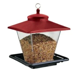 Audubon Cafe Wild Bird Feeder - Red And Black - 7 Lbs Cap