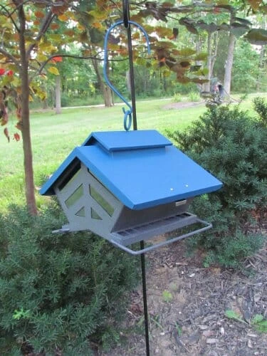 Audubon Chalet Wild Bird Feeder - Blue - 4 Lbs Cap 3 Audubon Chalet Wild Bird Feeder - Blue - 4 Lbs Cap
