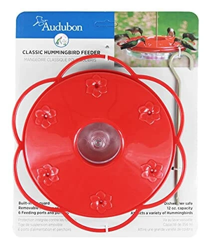 Audubon Classic Plastic Hummingbird Dish Feeder - Red - 12 Oz Cap 3 Audubon Classic Plastic Hummingbird Dish Feeder - Red - 12 Oz Cap