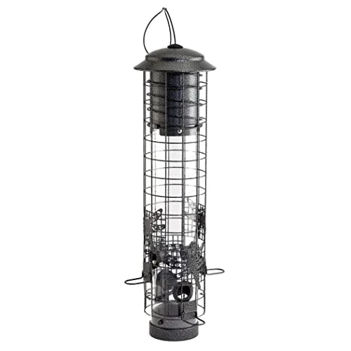 Audubon Dragonfly Squirrel-Resistant Tube Tubed Wild Bird Feeder - Gray - 2.5 Lbs Cap 3 Audubon Dragonfly Squirrel-Resistant Tube Tubed Wild Bird Feeder - Gray - 2.5 Lbs Cap