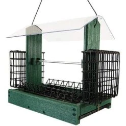 Audubon Going Green 5-In-1 Ranch Feeder With Suet Holders Plastic Hopper Wild Bird Feeder - Blue