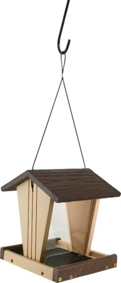 Audubon Going Green Plastic Hopper Wild Bird Feeder - Tan And Brown - 2.5 Lbs Cap