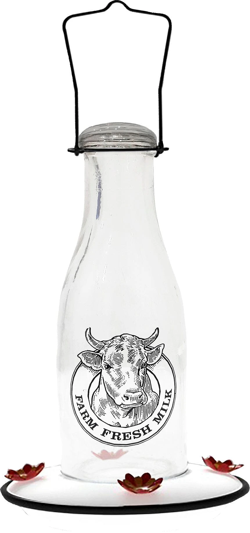 Audubon Milkhouse Vintage Glass Hummingbird Feeder - White - 28 Oz Cap - 4 Pack 3 Audubon Milkhouse Vintage Glass Hummingbird Feeder - White - 28 Oz Cap - 4 Pack