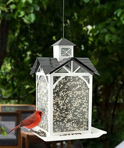Audubon Modern Farmhouse Glass Stable Wild Bird Feeder - White - 4 Lbs Cap 3 Audubon Modern Farmhouse Glass Stable Wild Bird Feeder - White - 4 Lbs Cap
