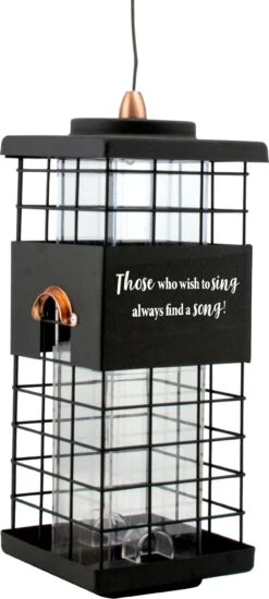 Audubon Modern Farmhouse Motivational Seed Wild Bird Feeder - Black - 2 Lbs Cap