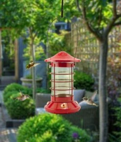 Audubon Modern Farmhouse Port Light Hummingbird Feeder - Red - 26 Oz