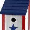 Audubon Patriotic Wooden Wren Wild Bird House - Red/White/Blue