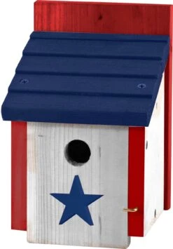 Audubon Patriotic Wooden Wren Wild Bird House - Red/White/Blue