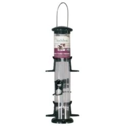 Audubon Plastic 6-Port Tube Type Bird Feeder Mixed Seed - Clear And Green - 2 Lbs Cap