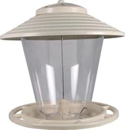 Audubon Premium Plastic Hopper Wild Bird Feeder - Off White And Clear - 4 Lbs Cap