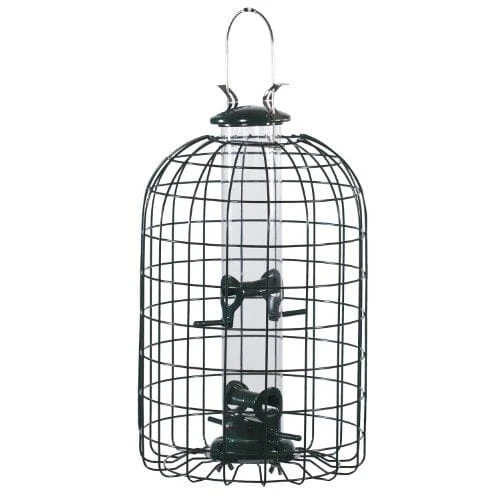 Audubon Squirrel-Resistant Caged Tube Haven Wild Bird Feeder - Clear And Green - 1.25 Lbs Cap 3 Audubon Squirrel-Resistant Caged Tube Haven Wild Bird Feeder - Clear And Green - 1.25 Lbs Cap