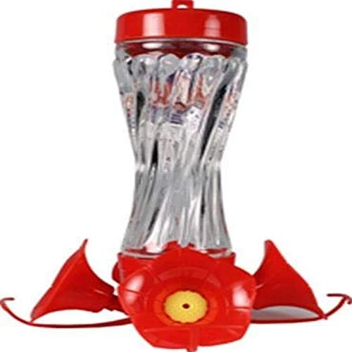Audubon Swirl Glass Hummingbird Feeder - Red/Clear - 8 Oz Cap - 4 Pack 3 Audubon Swirl Glass Hummingbird Feeder - Red/Clear - 8 Oz Cap - 4 Pack