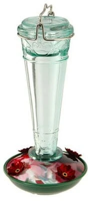 Audubon Torchiere Glass Hummingbird Feeder - Clear/Green - 8 Oz Cap
