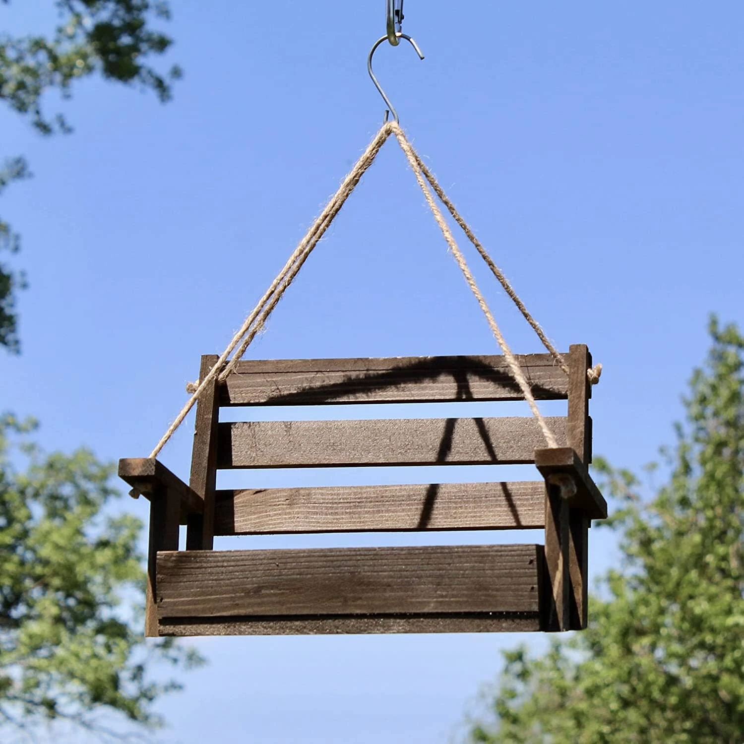 Backyard Essentials Hanging Porch Swing Wild Bird Feeder - Brown - 4.63 X 8.36 X 5.75 6 Backyard Essentials Hanging Porch Swing Wild Bird Feeder - Brown - 4.63 X 8.36 X 5.75 - Image 4