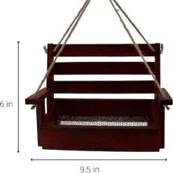 Backyard Essentials Hanging Porch Swing Wild Bird Feeder - Red - 4.63 X 8.36 X 5.75