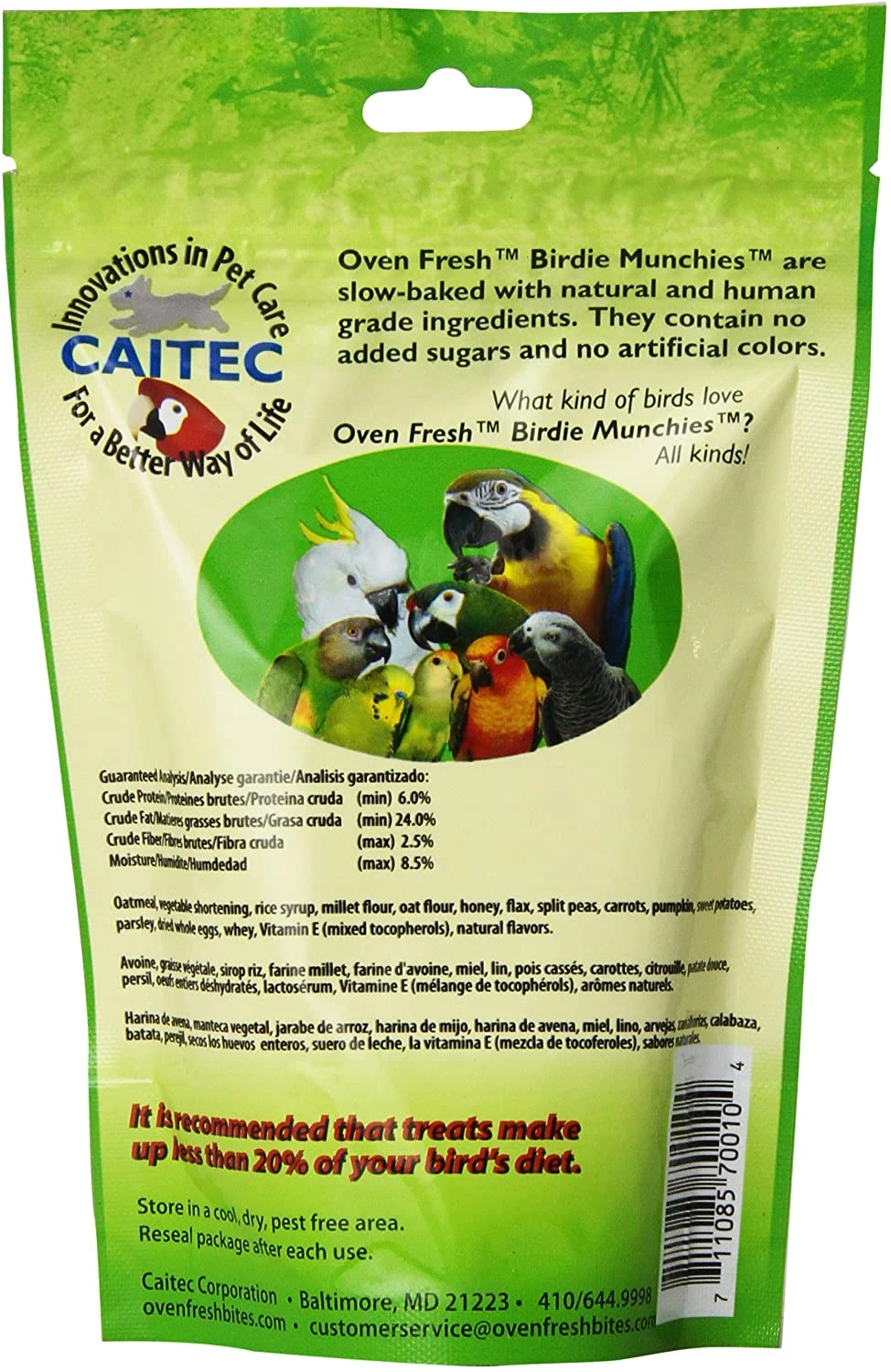 Caitec Baked Veggie Delight Munchies Bird Treats - 4 Oz - Case Of 12 4 Caitec Baked Veggie Delight Munchies Bird Treats - 4 Oz - Case Of 12 - Image 2