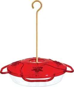 Droll Yankees Little Flyer 4 Hummingbird Feeder - Red - 1 Qt Cap