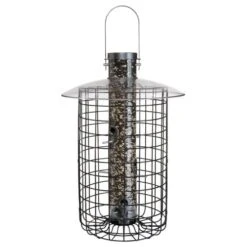 Droll Yankees New Generation Sunflower Caged Haven Wild Bird Feeder - Black - 2.5 Lbs Cap