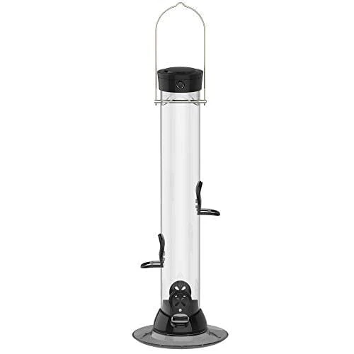 Droll Yankees Onyx Clever Clean Thistle Finch Tubed Wild Bird Feeder - Black - 2 Lbs Cap 3 Droll Yankees Onyx Clever Clean Thistle Finch Tubed Wild Bird Feeder - Black - 2 Lbs Cap