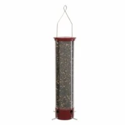 Droll Yankees Yankee Dipper Squirrel Proof Tubed Wild Bird Feeder - Burgundy - 5 Lbs Cap