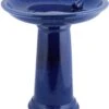 Esschert Design Ceramic Bird Bath On Pedestal With Bird - Blue - 2 Pack -Bird pet supplies Sales esschert design ceramic bird bath on pedestal with bird blue 2 pack 544922