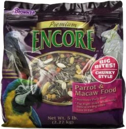 F.M. Brown's Encore Premium Chunky Parrot Bird Food - 5 Lb Bag
