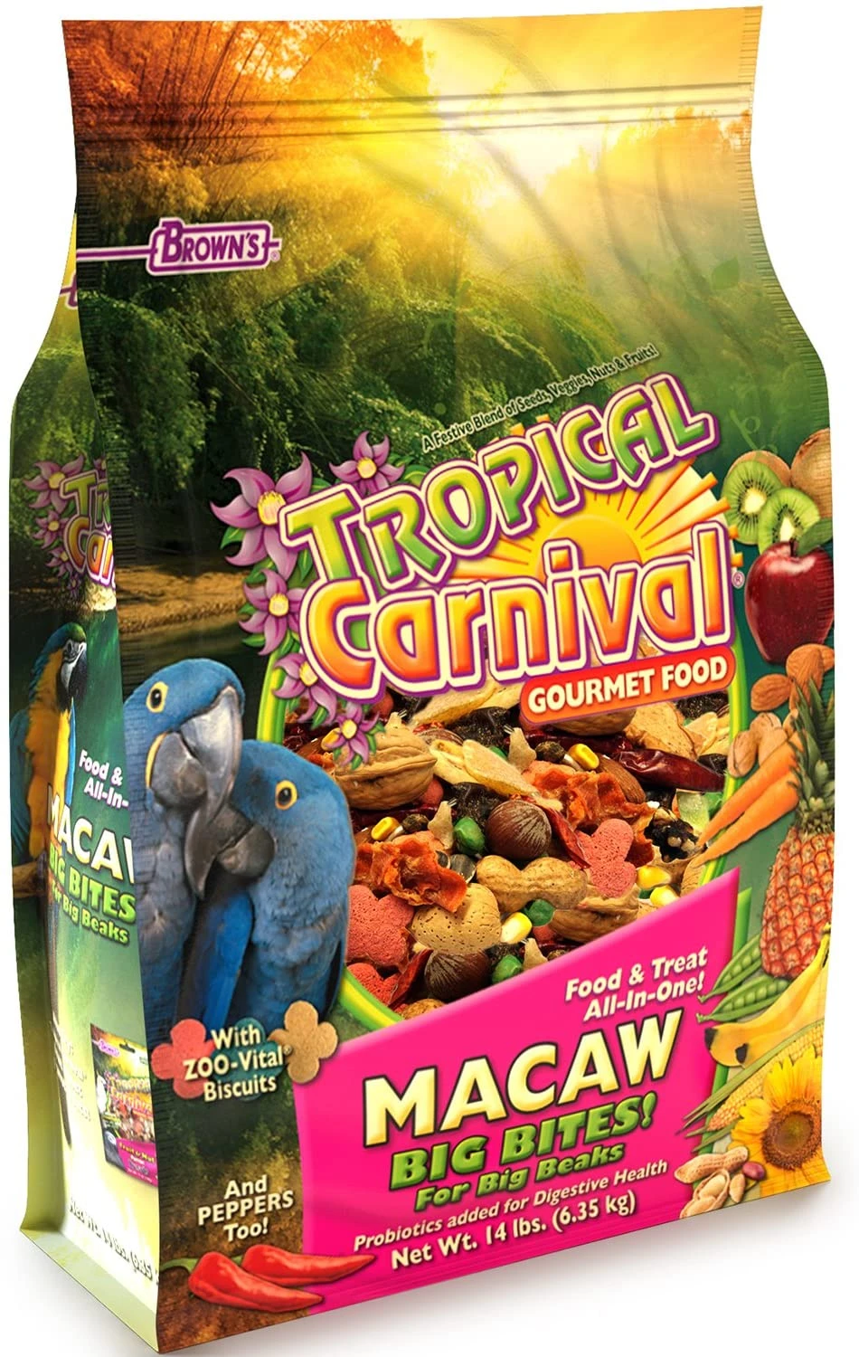 F.M. Brown's Tropical Carnival Macaw Big Bites Bird Food - 14 Lb Bag 3 F.M. Brown's Tropical Carnival Macaw Big Bites Bird Food - 14 Lb Bag