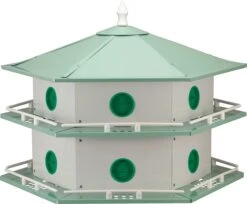 Heath Deluxe Aluminum Purple Martin House - Green - 12 Room