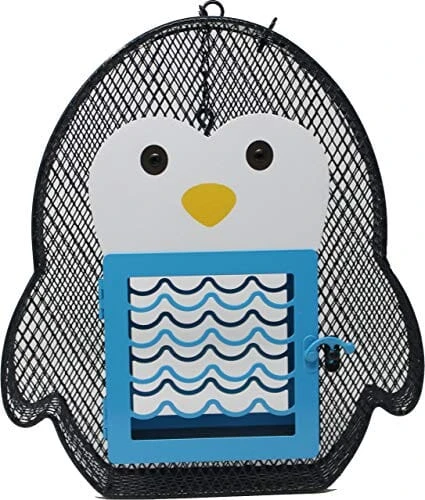 Heath Suet 'N Seed Feeder Penguin Suet And Seed Cake Wild Bird Feeder - Blue/White - 2 Cake Cap 3 Heath Suet 'N Seed Feeder Penguin Suet And Seed Cake Wild Bird Feeder - Blue/White - 2 Cake Cap