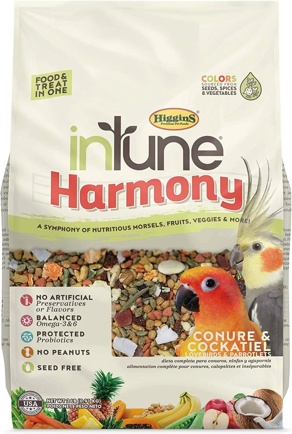 Higgins Intune Natural Harmony Conure And Cockatiel Bird Food - 2 Lbs 3 Higgins Intune Natural Harmony Conure And Cockatiel Bird Food - 2 Lbs