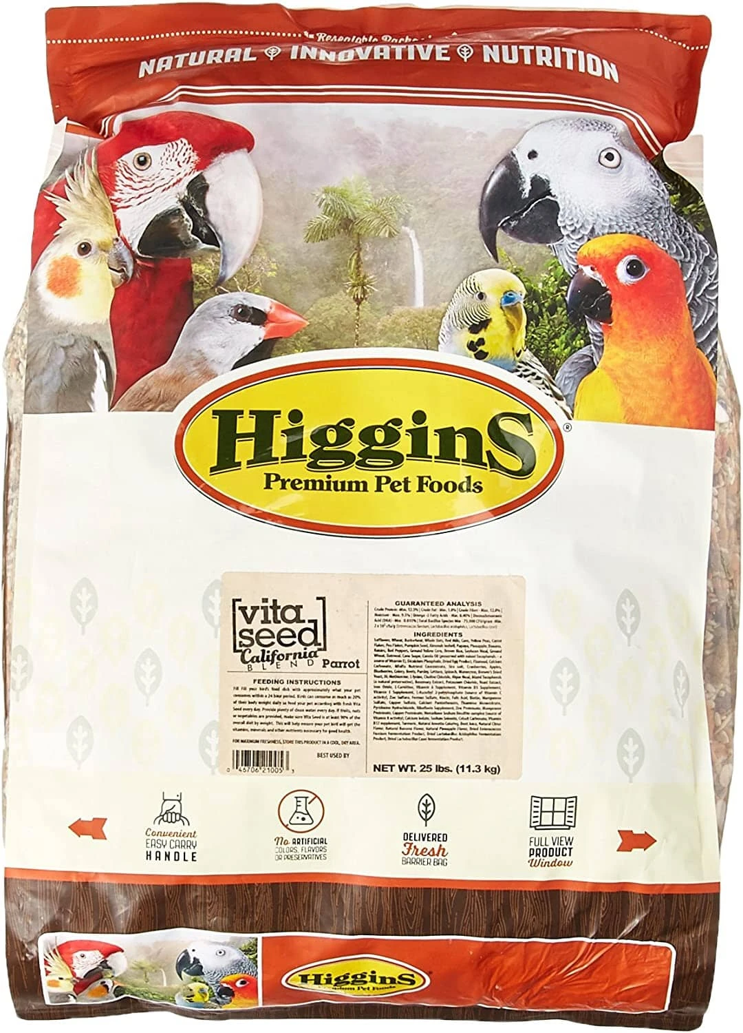 Higgins Nederlands Vita Seed Vita California Blend Parrot Bird Food - 25 Lbs 3 Higgins Nederlands Vita Seed Vita California Blend Parrot Bird Food - 25 Lbs