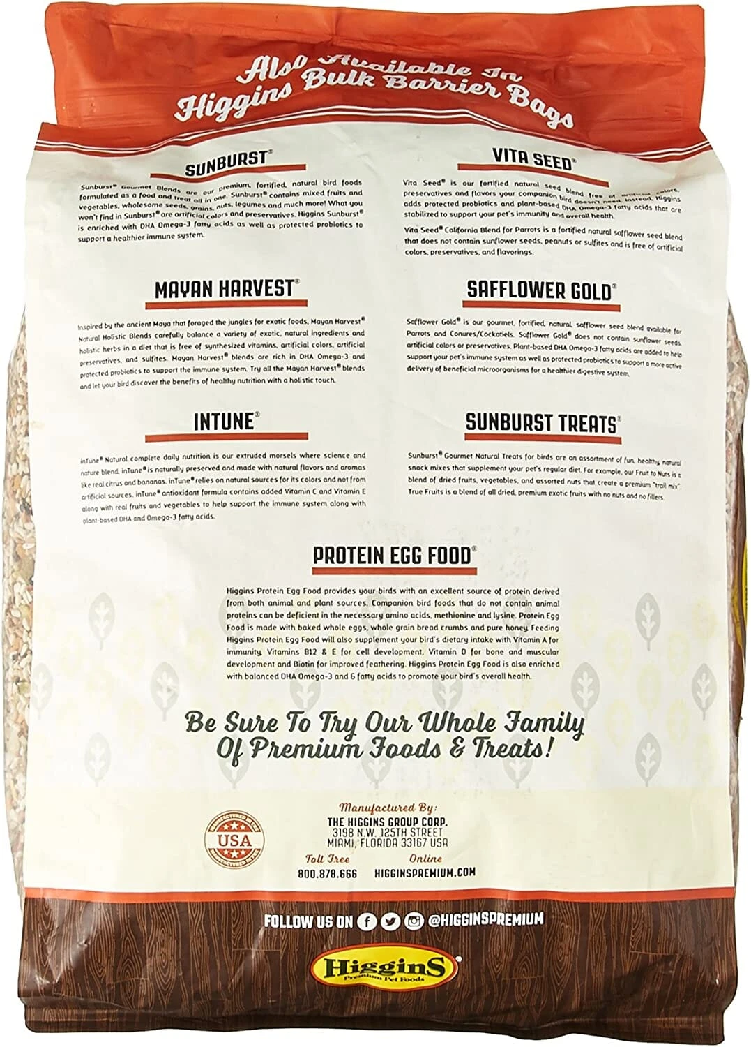Higgins Nederlands Vita Seed Vita California Blend Parrot Bird Food - 25 Lbs 4 Higgins Nederlands Vita Seed Vita California Blend Parrot Bird Food - 25 Lbs - Image 2