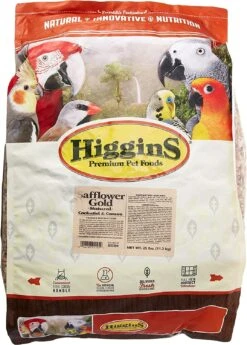 Higgins Safflower Gold Natural Conure And Cockatiel Bird Food - 25 Lbs