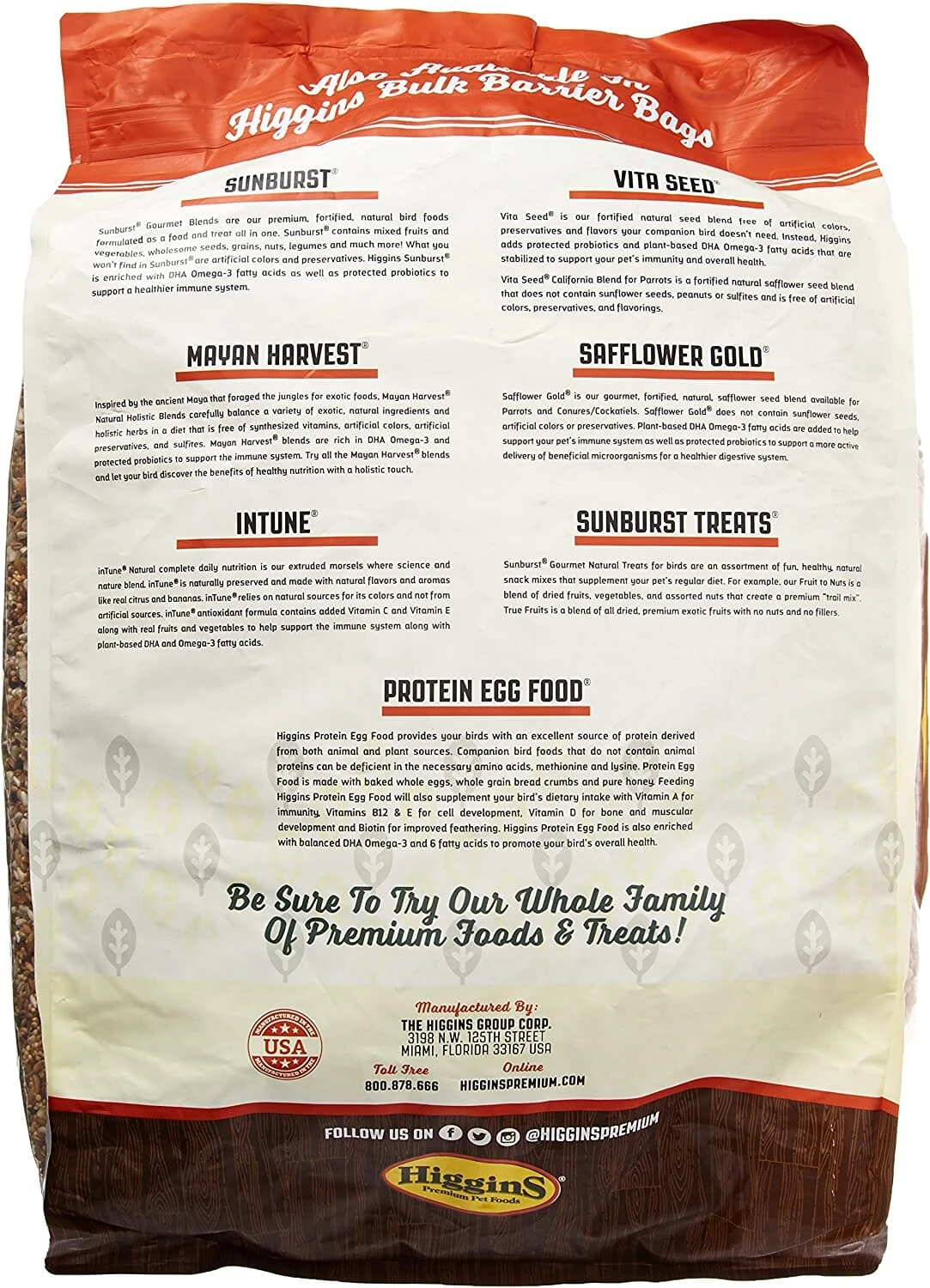 Higgins Safflower Gold Natural Conure And Cockatiel Bird Food - 25 Lbs 4 Higgins Safflower Gold Natural Conure And Cockatiel Bird Food - 25 Lbs - Image 2