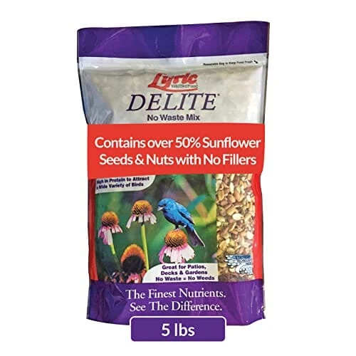 Lyric Delite No Waste Wild Bird Food Seed Mix - 5 Lbs - 8 Pack 3 Lyric Delite No Waste Wild Bird Food Seed Mix - 5 Lbs - 8 Pack