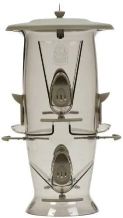 More Birds Abundance Combo Sunflower/Thistle Tubed Wild Bird Feeder - Silver - 3.5 Lbs Cap