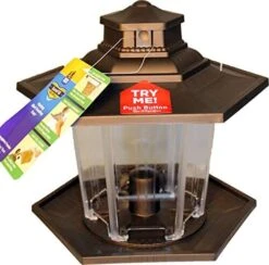 More Birds Lantern Sunflower Plastic Hopper Wild Bird Feeder - Brown - 2.6 Lbs Cap