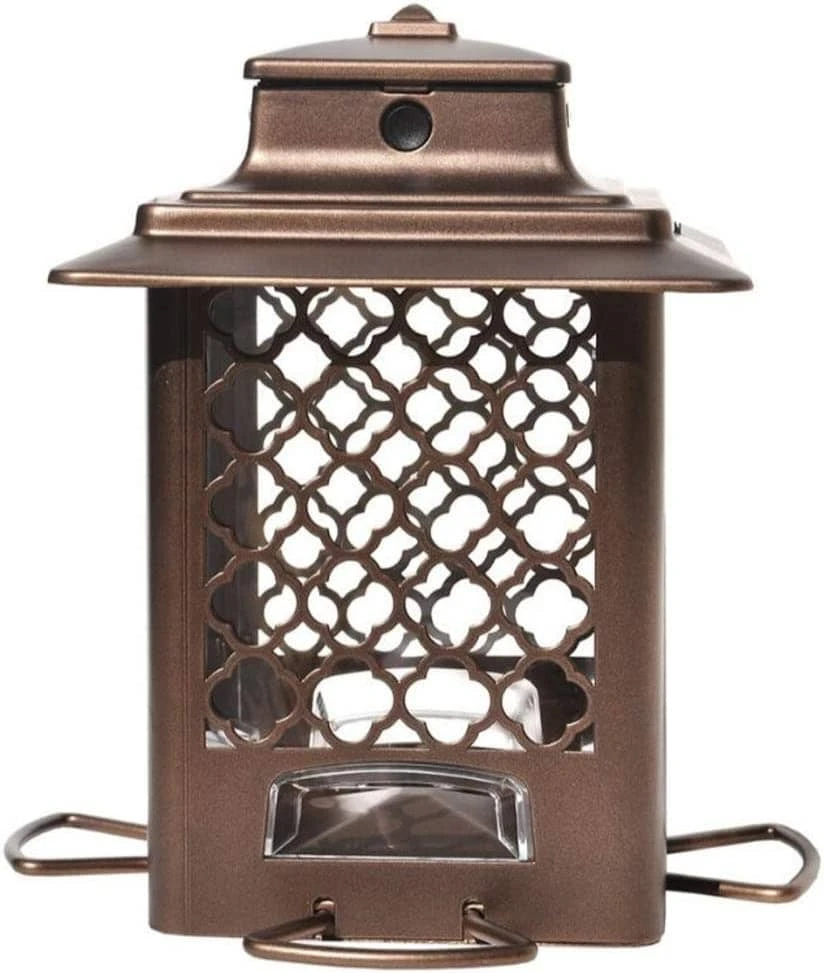 More Birds Metal Hopper Sunflower Wild Bird Feeder - Bronze - 3.6 Lbs Cap 4 More Birds Metal Hopper Sunflower Wild Bird Feeder - Bronze - 3.6 Lbs Cap - Image 2