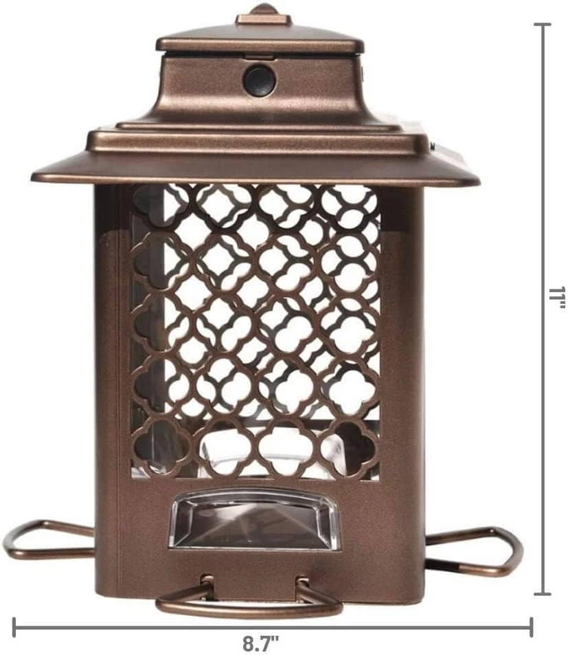 More Birds Metal Hopper Sunflower Wild Bird Feeder - Bronze - 3.6 Lbs Cap 5 More Birds Metal Hopper Sunflower Wild Bird Feeder - Bronze - 3.6 Lbs Cap - Image 3