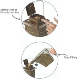 More Birds Metal Hopper Sunflower Wild Bird Feeder - Bronze - 3.6 Lbs Cap