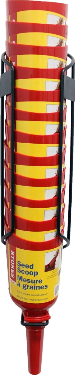 More Birds Seed Scoop With Quick Release Display Wild Bird Accessories - Red - 1.33 Lbs Cap - 12