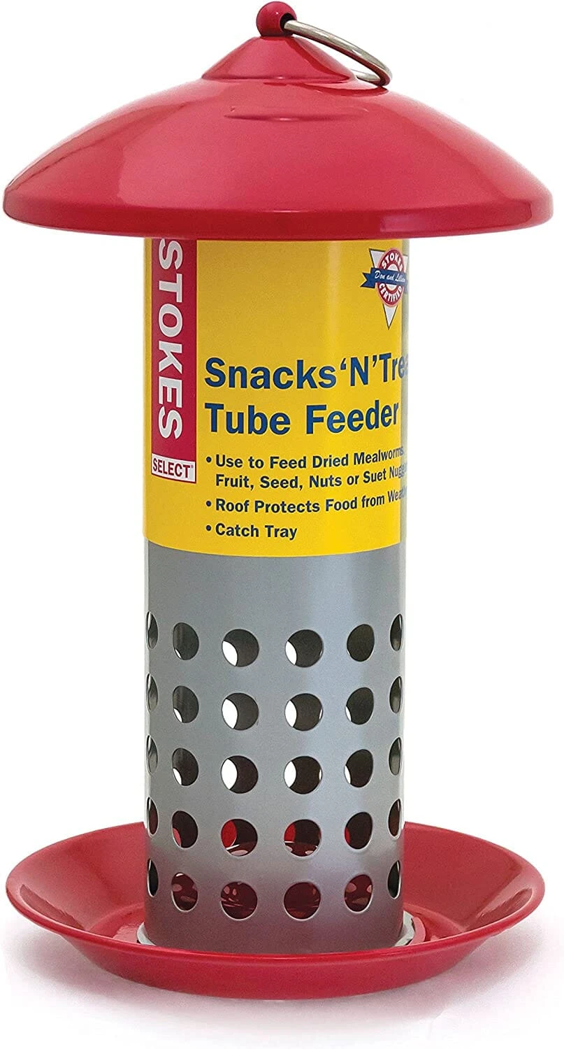 More Birds Snacks 'N' Treats Mealworm Tube Wild Bird Feeder - Red - 1.3 Lbs Cap 4 More Birds Snacks 'N' Treats Mealworm Tube Wild Bird Feeder - Red - 1.3 Lbs Cap - Image 2