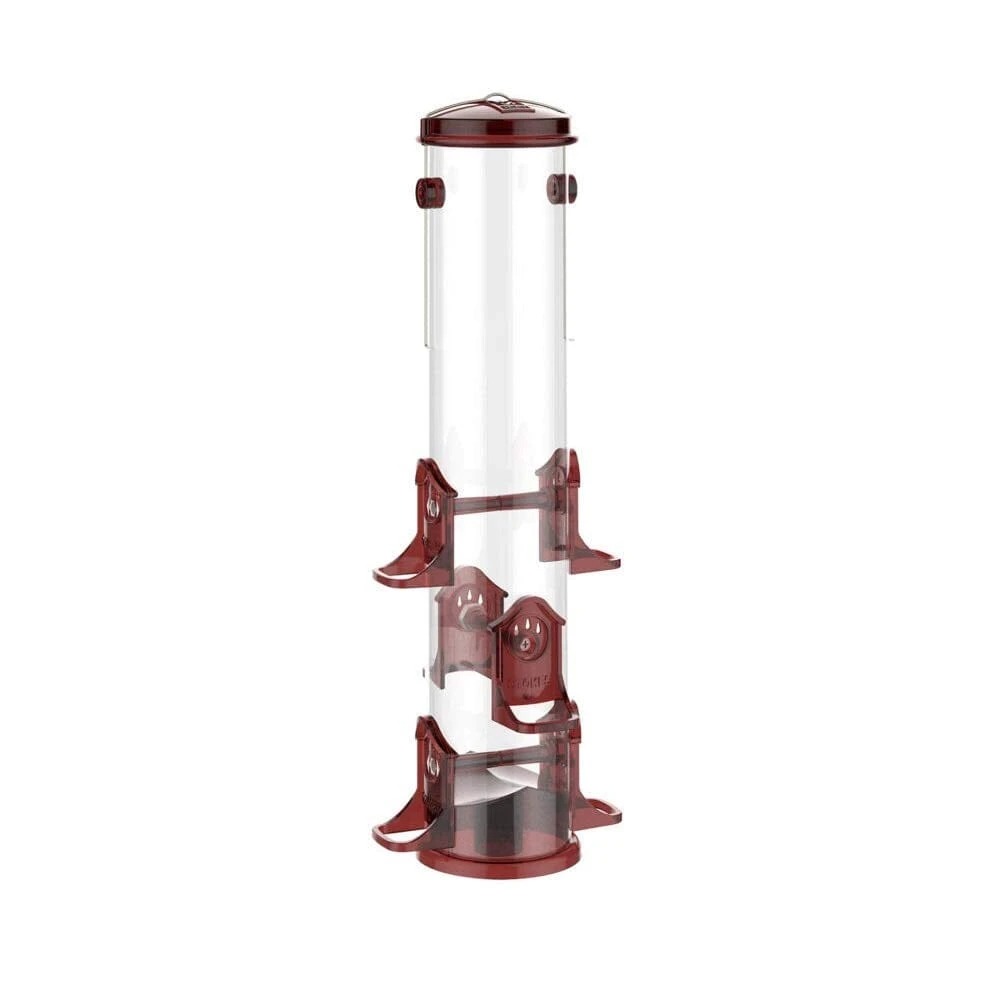 More Birds Tube Finch Seed Tubed Wild Bird Feeder - Maroon - 2.8 Lbs Cap 4 More Birds Tube Finch Seed Tubed Wild Bird Feeder - Maroon - 2.8 Lbs Cap - Image 2